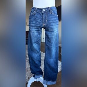 Dear John SIZE 26 Playback Straight Leg Dark Wash Cuffed Jeans